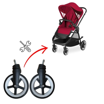 Naprawa przednich kółek Cybex Iris M - montaż łożysk i osi skręcanej - 2 kółka przednie z wysyłkami